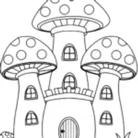 Mushrooms building a fantasy castle