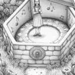 Wednesday Addams in a music box garden