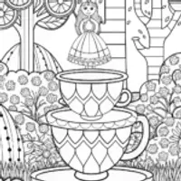 Alice in the enchanted teacup room