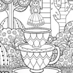 Alice in the enchanted teacup room