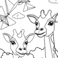 Animals making origami in the sky