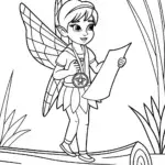 Fairy cartographer exploring waterway
