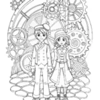 Anime explorers in a mechanical wonderland