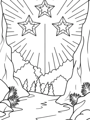 Stars performing in a cave coloring pages