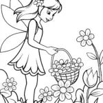 Fairy tending a seasonal garden