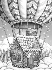 Gingerbread house hot air balloon