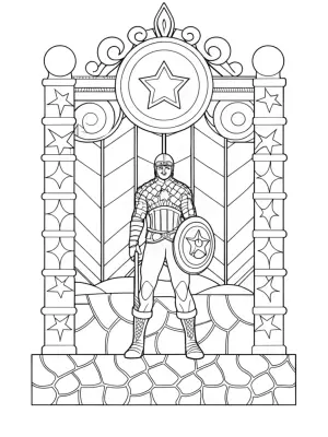 Captain America time travel quest coloring pages