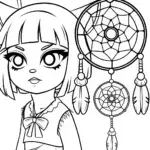 Kuromi crafting dreamcatchers