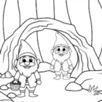 Gnomes treasure hunting in caves