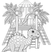 Dinosaur playground building scene