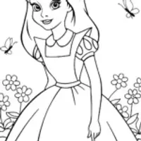 Alice in a magical meadow