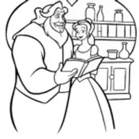 Belle and the Beast in the apothecary
