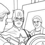 Captain America painting with artists