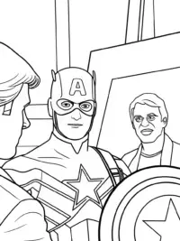 Captain America painting with artists