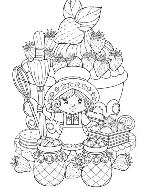 Strawberry Shortcake’s recipe adventure coloring pages