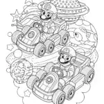 Mario and Luigi in space karts