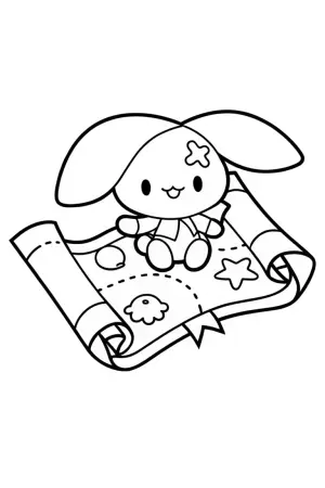Cinnamoroll treasure map adventure coloring pages