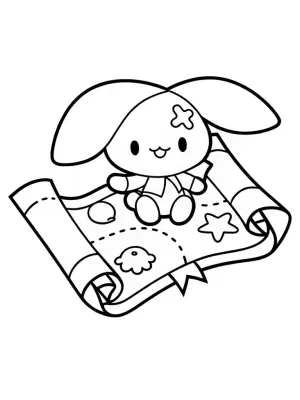 Cinnamoroll treasure map adventure coloring pages