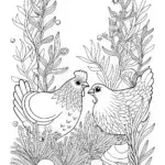 Chickens exploring underwater world