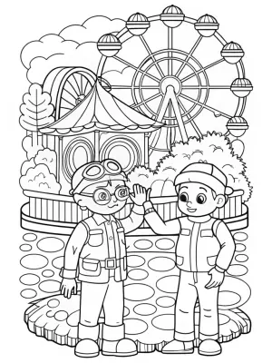 Blippi’s time capsule park coloring pages