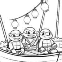 TMNT in a floating sushi garden
