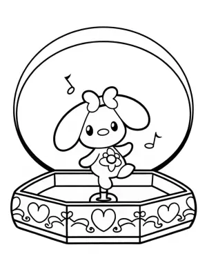 My Melody in a music box coloring pages