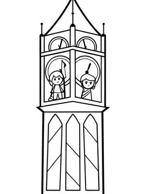 Champions in the magical clocktower coloring pages