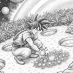 Goku gardening in space