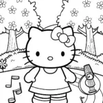Hello Kitty in the music garden