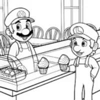 Mario and Luigi ice cream parlor
