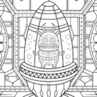 Monster painting in a starship