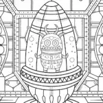 Monster painting in a starship