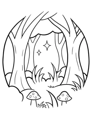 Venom in an enchanted forest coloring pages