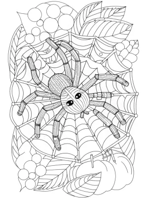 Spider exploring a musical maze coloring pages