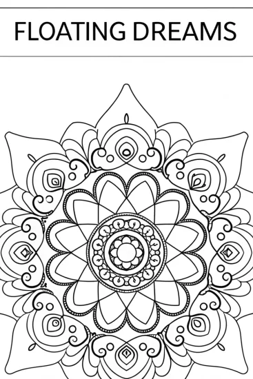 A coloring page of Mandala of floating dreams