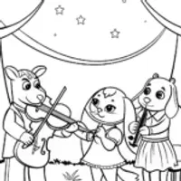 Animal orchestra under the moonlight