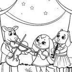 Animal orchestra under the moonlight