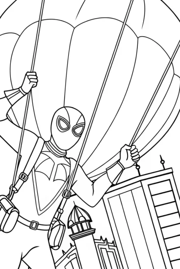 A coloring page of Venom time traveling adventure