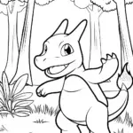 Charizard dancing in the forest