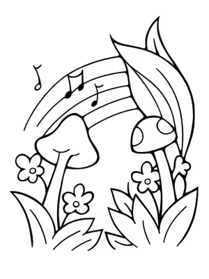 JJ in a magical music garden coloring pages