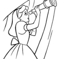 Alice discovering a magical telescope