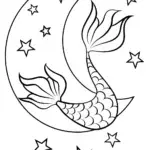 Little Mermaid in a starry ocean