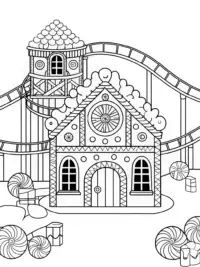Gingerbread house roller coaster