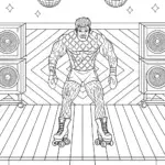 Hulk roller skating at disco