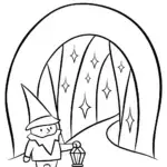 Gnome exploring a crystal cavern
