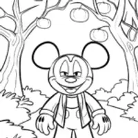 Mickey Mouse in a haunted orchard