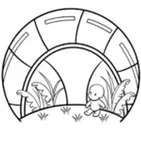 Baby exploring a starship garden