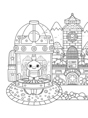 Charmander’s time machine adventure coloring pages