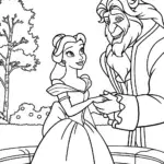 Belle and Beast by the crystal pond