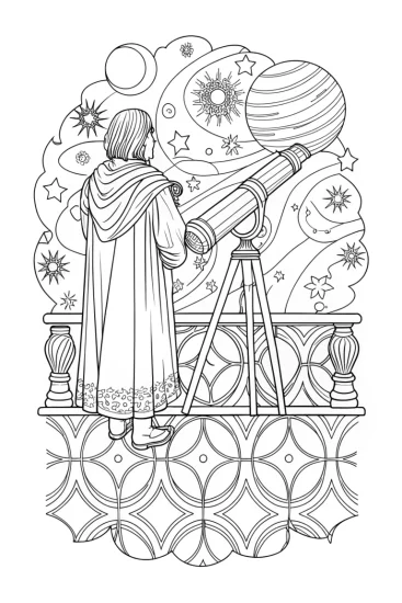 A coloring page of Venom the astronomer coloring page